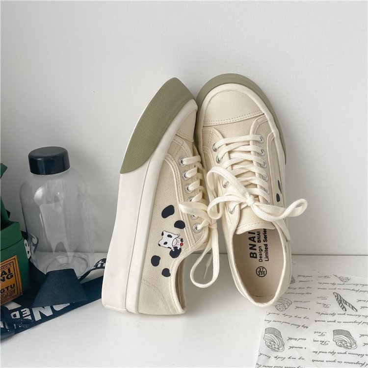 Giày Canvas Nữ Đế Thấp Cột Dây Thời Trang | BigBuy360 - bigbuy360.vn