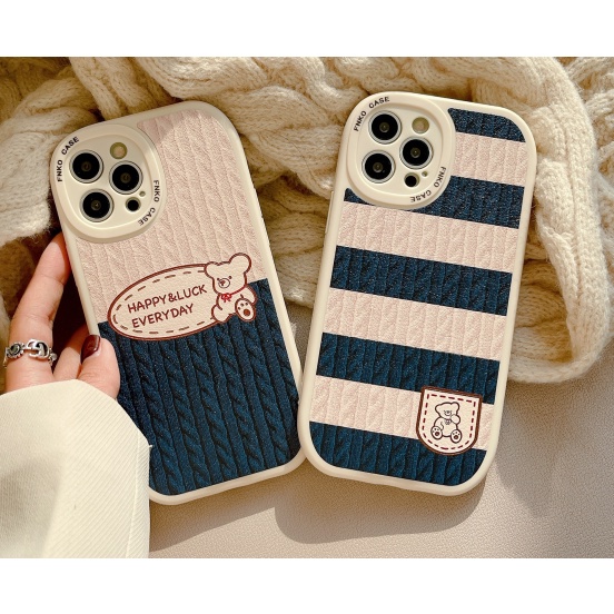 Ốp Điện Thoại Da Họa Tiết Gấu Cho Iphone13Promax iPhone12ProMax 12Pro 1211ProMax 11Pro 11 XS Max XR XS X 7Plus
