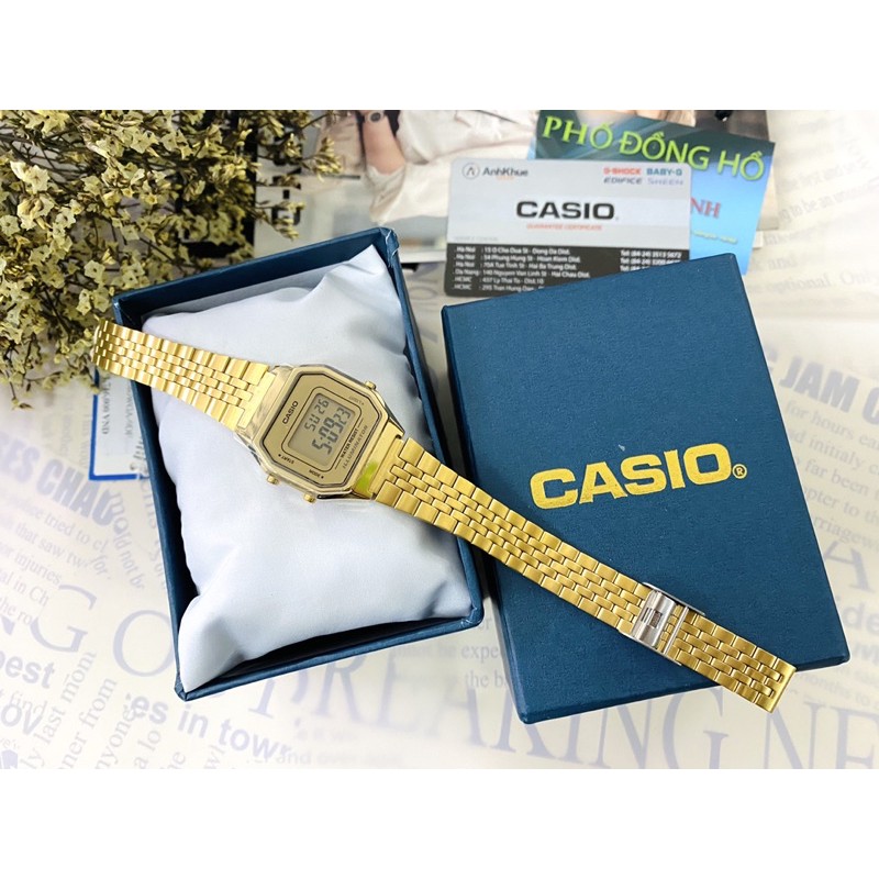 [Mã FARSBR243 giảm 15% đơn 249K] Đồng hồ nữ Casio Anh Khuê LA680WGA-9DF