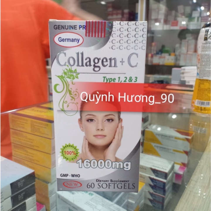 COLLAGEN +C Type 1,2&3 16000mg hộp 60 viên giúp đẹp da,chống lão hóa