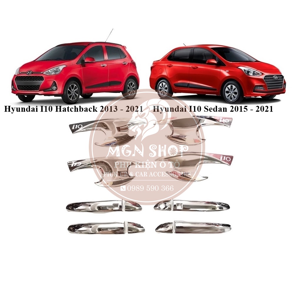 Ốp [Hyundai Grand I10] [Hatchback 2013 - 2021] [Sedan 2015 - 2021] [full bộ] [màu bạc]