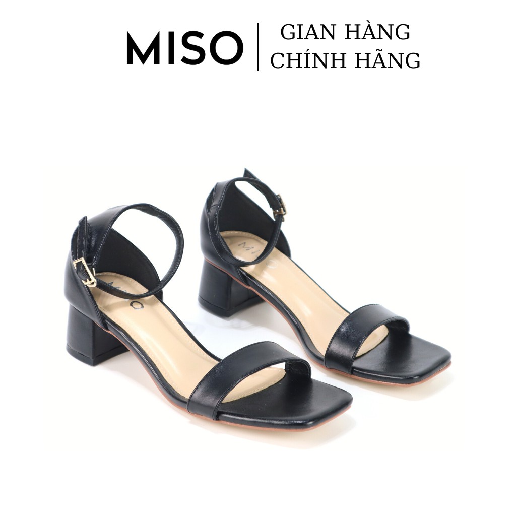 Giày sandal nữ quai ngang basic bít hậu cao 4cm đơn giản tiện lợi đi làm đi chơi Miso M040