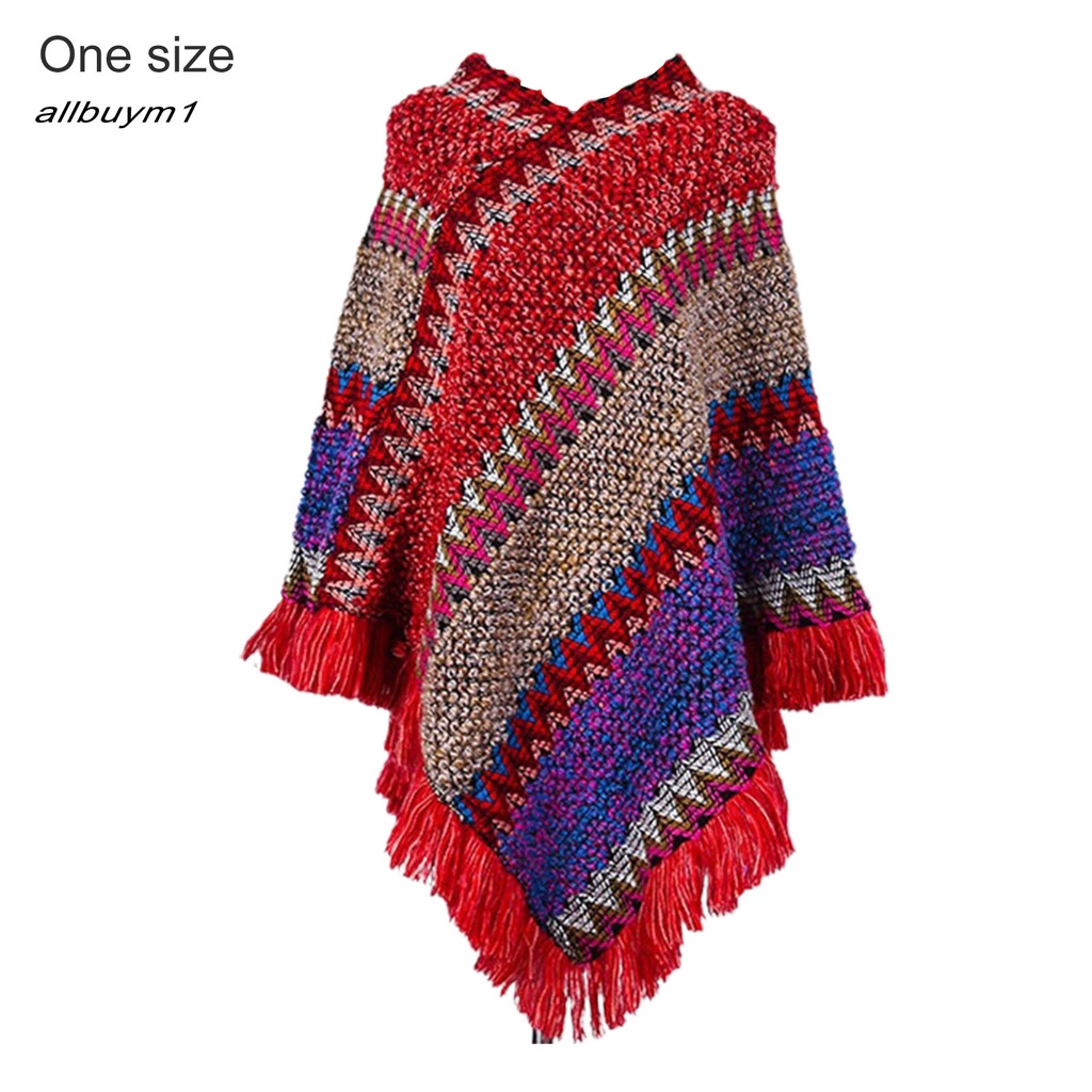 Áo Khoác Len Cổ Chữ V Dáng Rộng Phong Cách Bohemian Thời Trang Cho Nữ