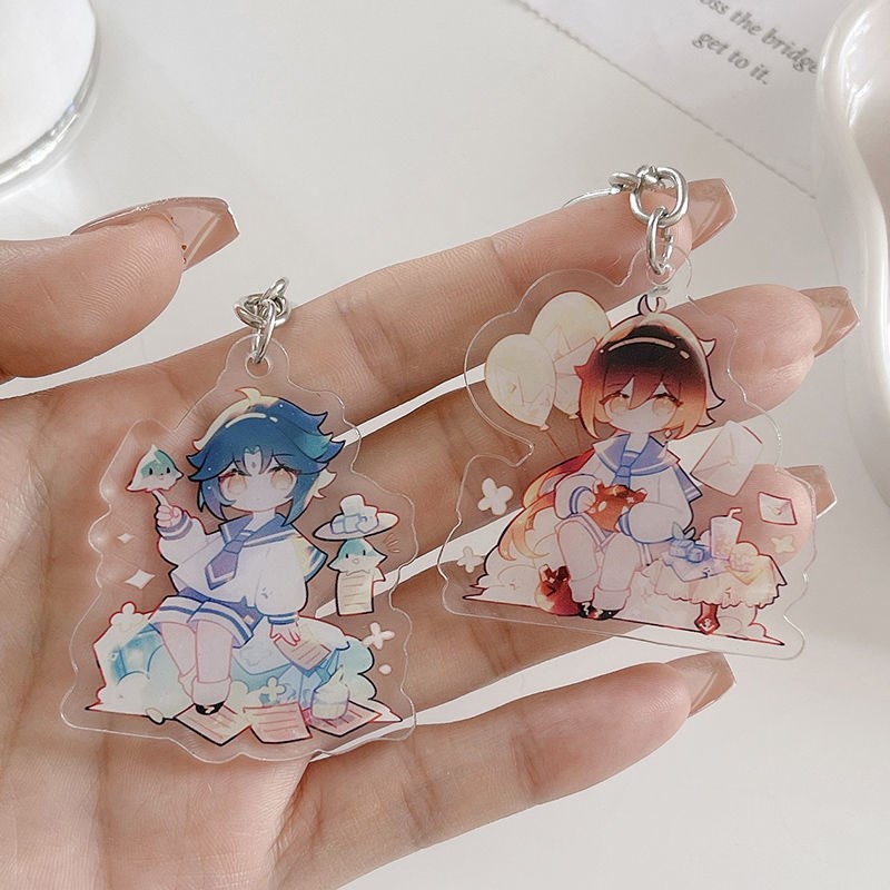 Móc Khóa Acrylic Hình Thủy Thủ Mặt Trăng Diluc Ragnvindr Kaedehara Kazuha Xiao Zhongli