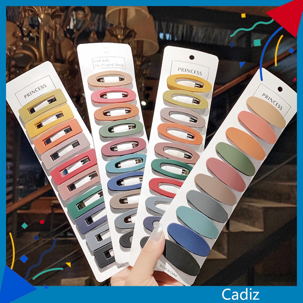 Set 10 Kẹp Tóc Màu Sắc Đơn Giản Chống Rỉ Sét Cho Nữ