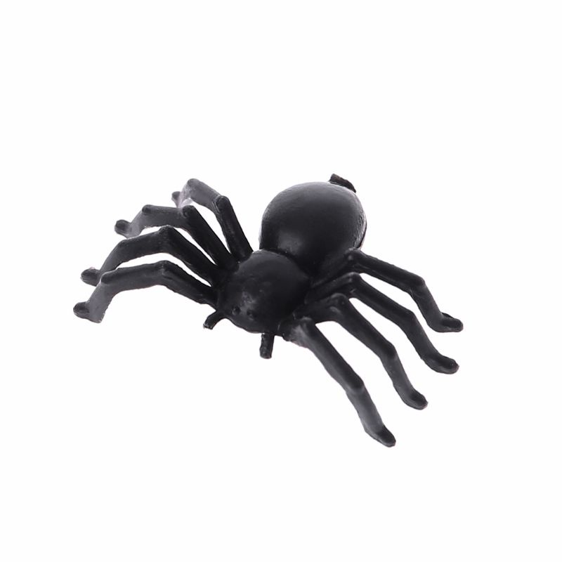 50 Con Nhện Giả Bằng Nhựa Màu Đen Trang Trí Halloween
