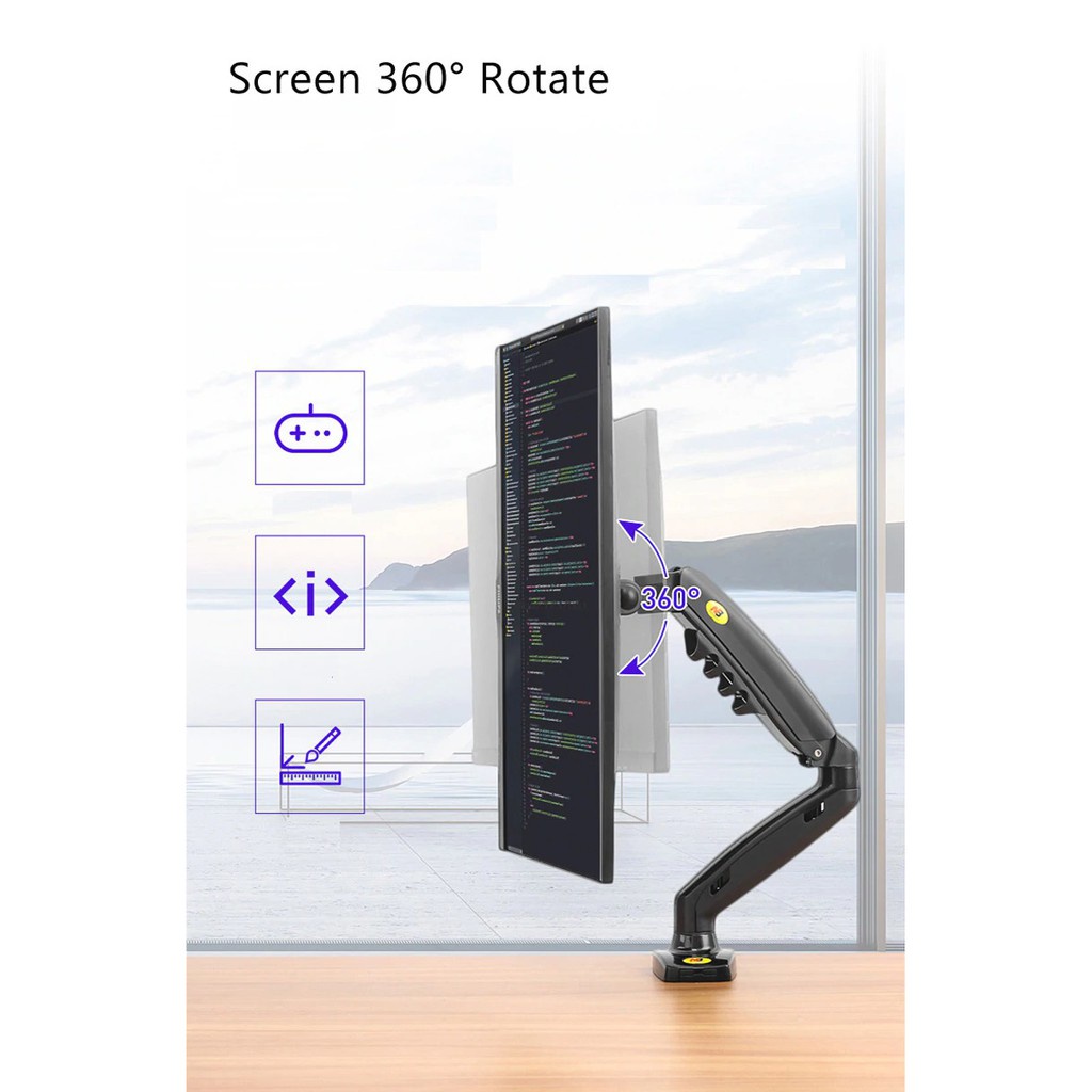 Giá đỡ màn hình máy tính xoay 360 độ F80 17 - 30 inch | BigBuy360 - bigbuy360.vn