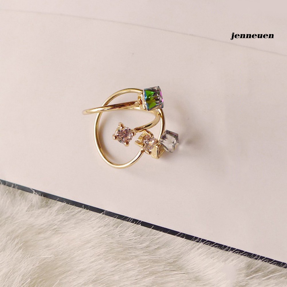 Nhẫn Đính Hôn Đính Đá Nhiều Màu Sắc Thời Trang Dành Cho Nữ