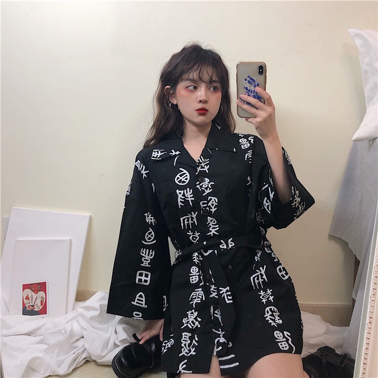 Áo sơ mi phong cách yukata