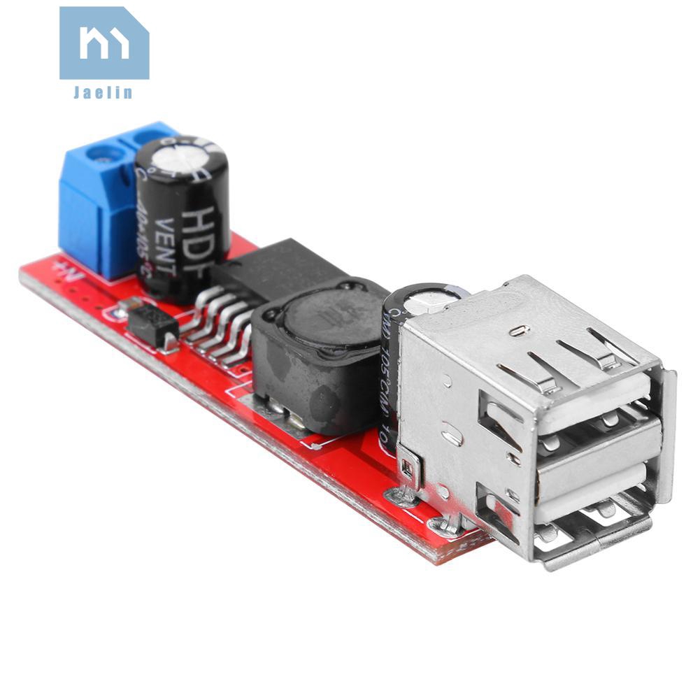 Jae*☀Dual USB Output 9V/12V/24V/36V to 5VDC-DC Car Charger 3A Step-down Module✠