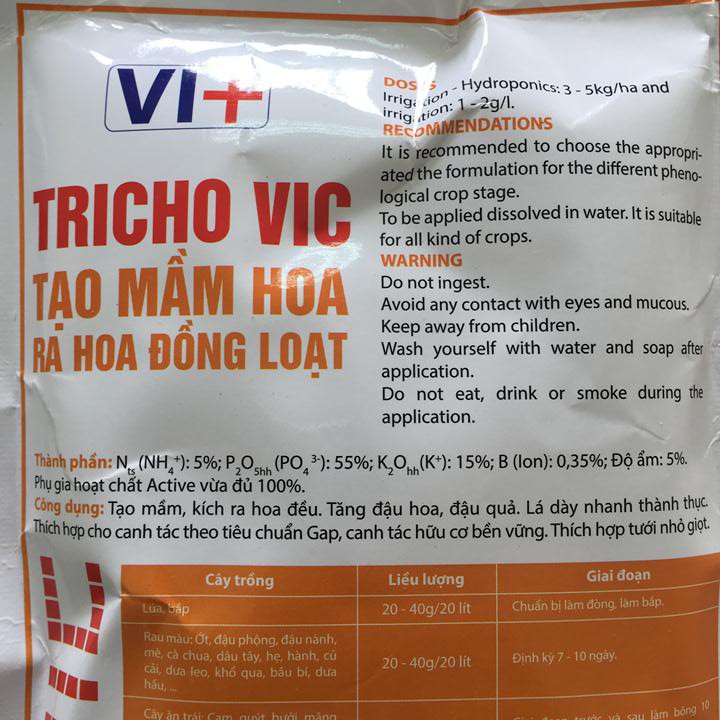 Phân bón Tricho Vic Tạo mầm ra hoa 5-55-15+ 0,35B gói 300g xuất xứ Tây Ban Nha