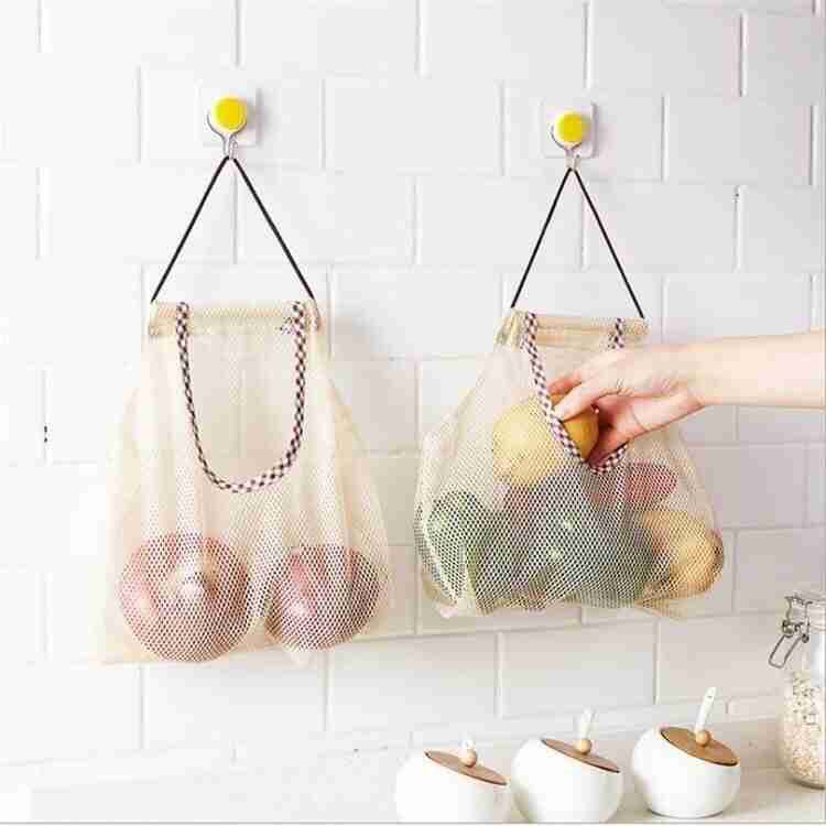 Túi Lưới  - Taky, Đựng Đa Năng, Để Mỹ Phẩm, Vật Dụng Cá Nhân, Hành Tỏi, Hoa Quả Cho Nhà Bếp, Tặng Kèm Móc Dán, 5270
