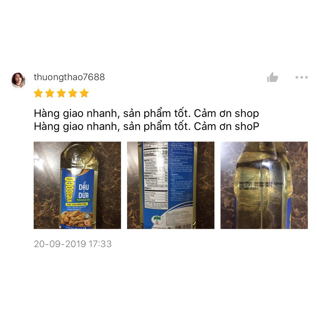 DẦU DỪA VIETCOCO - COOKING OIL  1 Lít