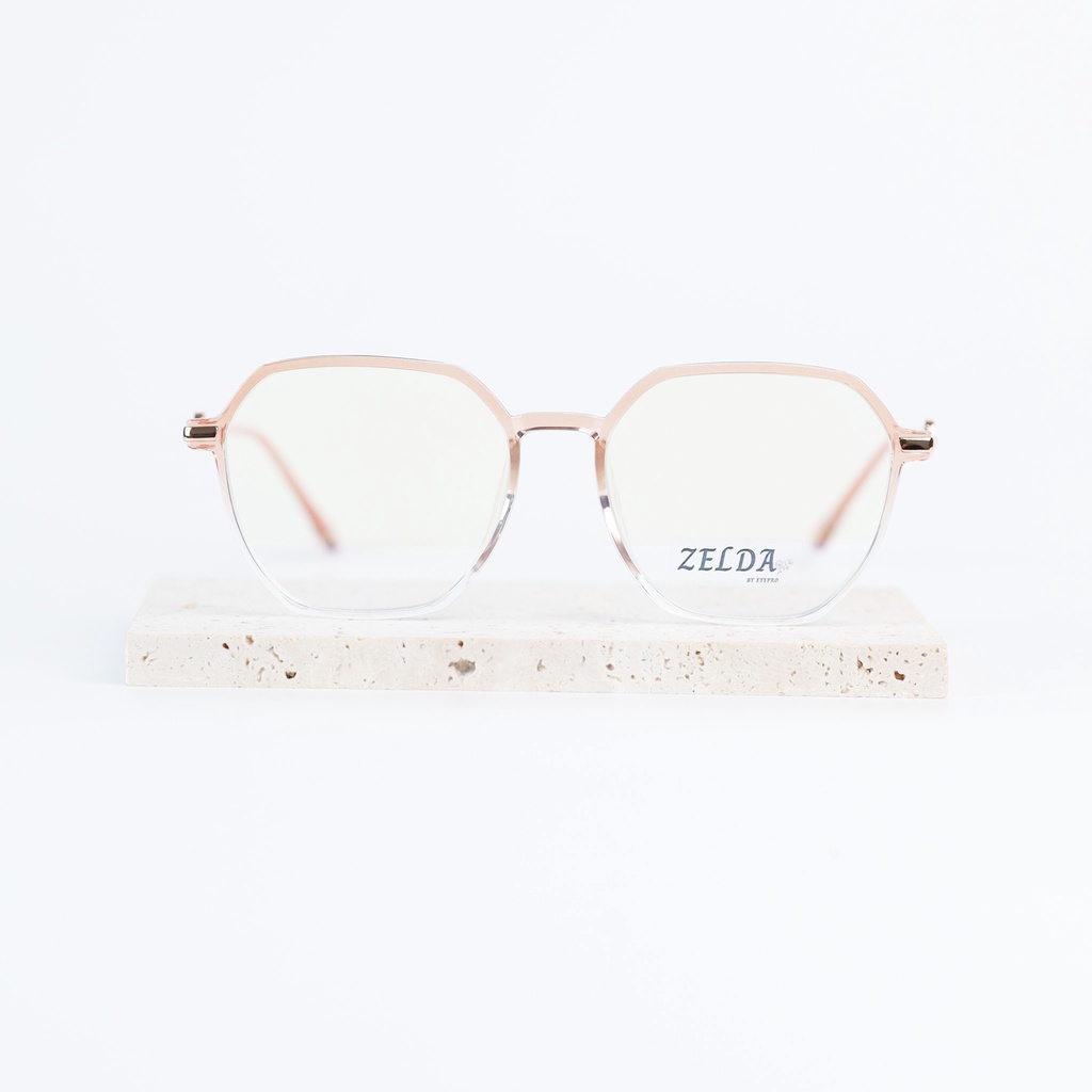 Gọng kính cận nữ nam lắp cận sẵn chất liệu nhựa dẻo mắt kính đa giác - 2058 Eyepro