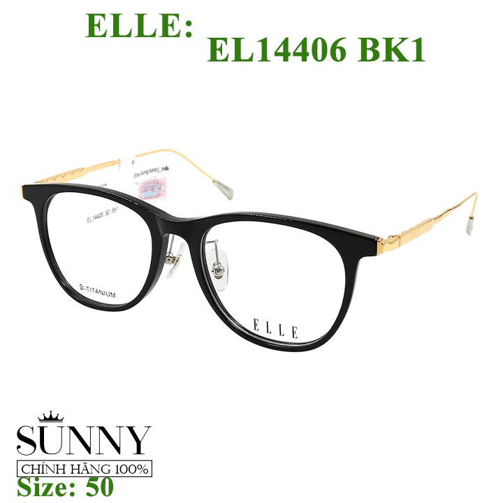 Gọng kính thời trang Elle EL14406 BK2 chính hãng, bảo hành toàn quốc