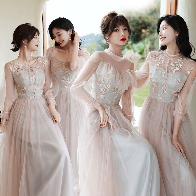 Đầm Phù Dâu Dáng Dài Phong Cách Thời Trang Mới 2022