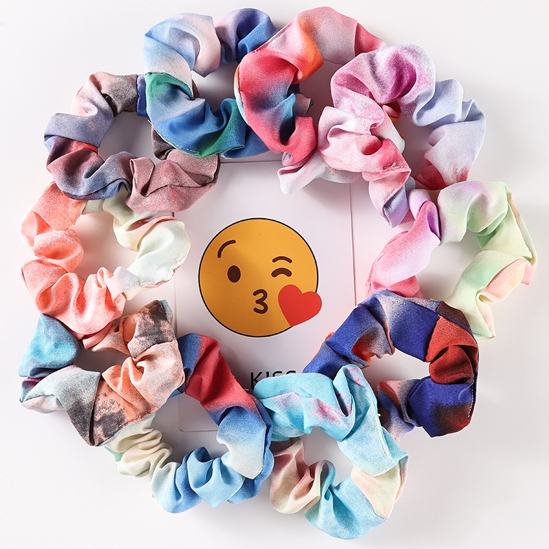 Dây Buộc Tóc Vải Co Giãn Màu Sắc Gradient Đơn Giản Dễ Phối Đồ