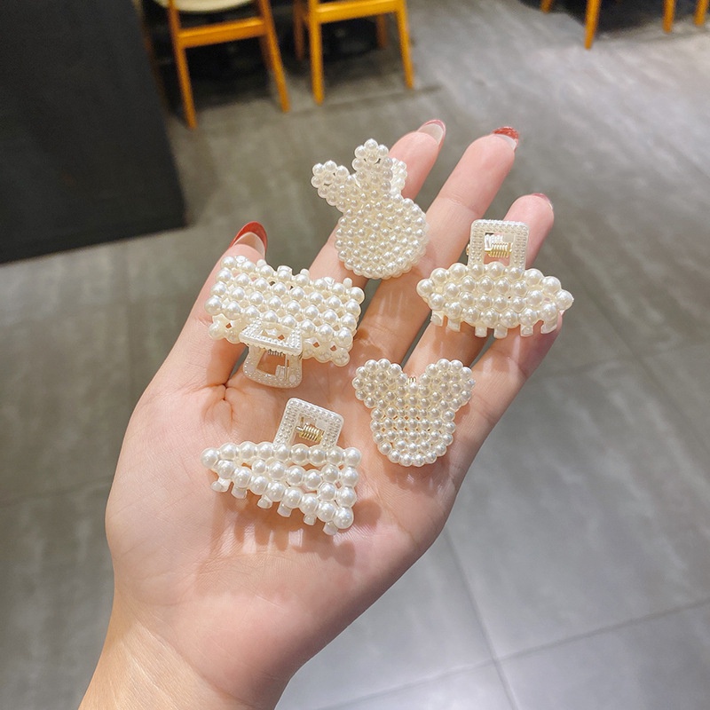 Kẹp Tóc Hình Nơ Đính Ngọc Trai Mini Đơn Giản Thời Trang Hàn Quốc Cho Nữ