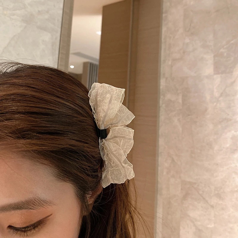 Set 2 Kẹp Tóc Hình Nơ Ren Dễ Thương Dành Cho Nữ