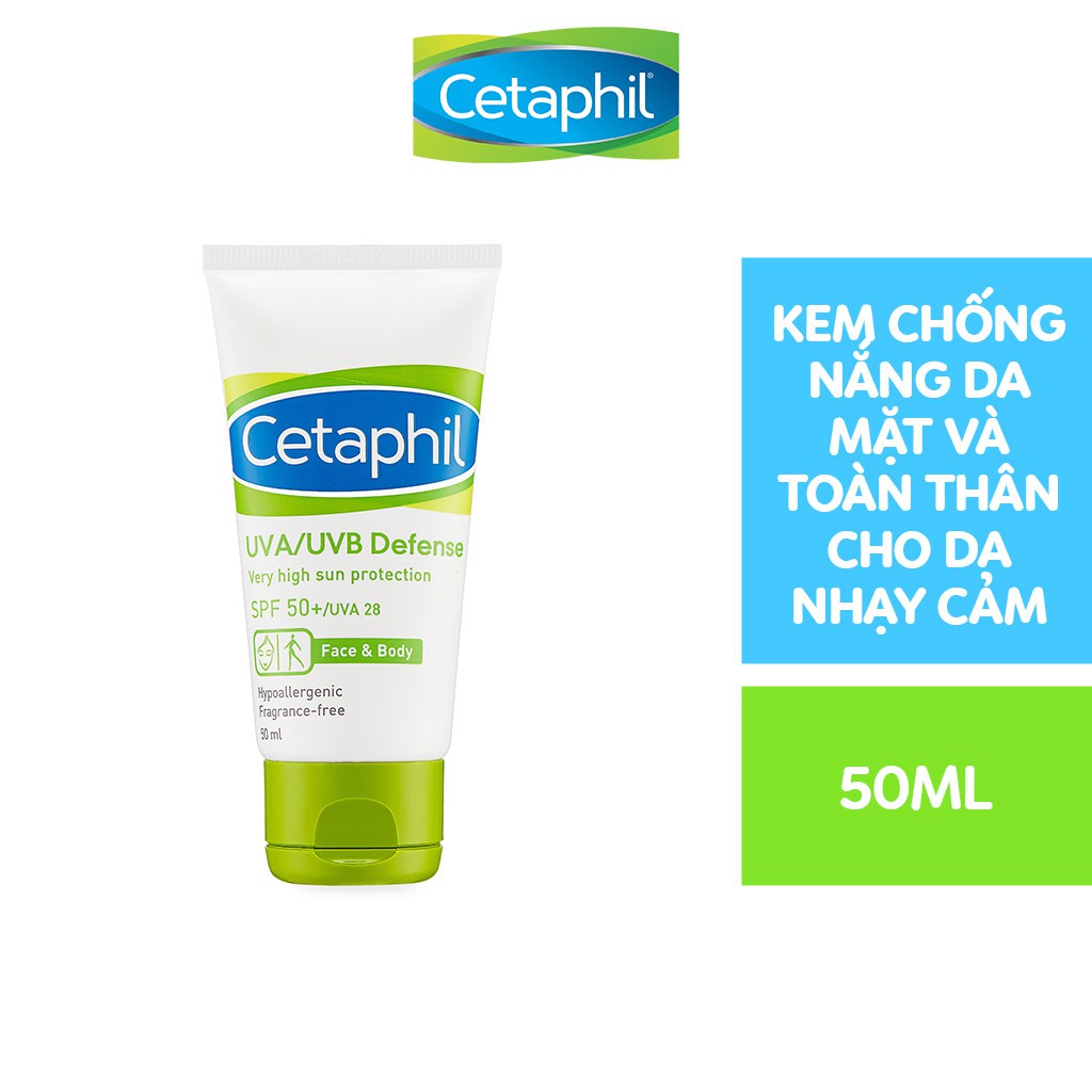 Kem chống nắng cung cấp màng bảo vệ cao CETAPHIL UVA/UVB DEFENSE VERY HIGH SUN PROTECTION SPF50+/UVA28 50ml