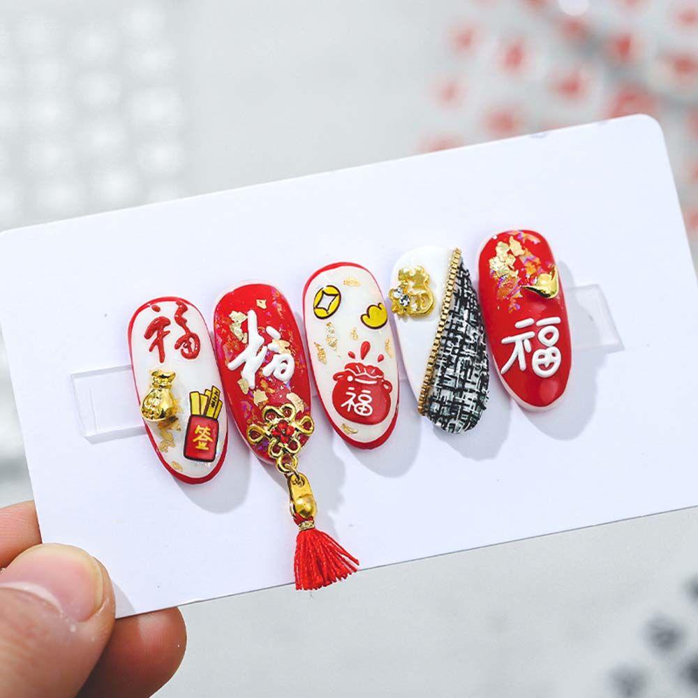 LILYES Miếng Dán Trang Trí Móng Tay Họa Tiết Đầu Hổ Hoạt Hình Dễ Thương