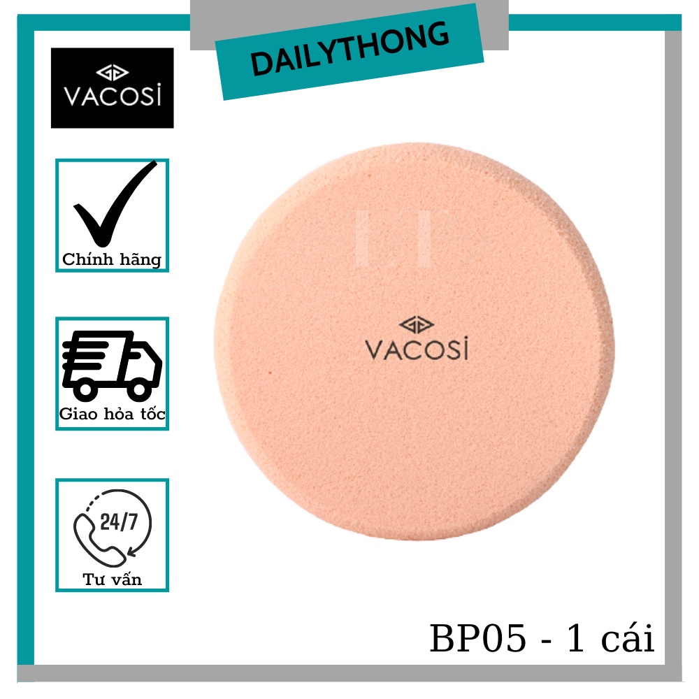 Bông phấn ướt Vacosi cỡ trung chất mịn dẻo dai bông BP05