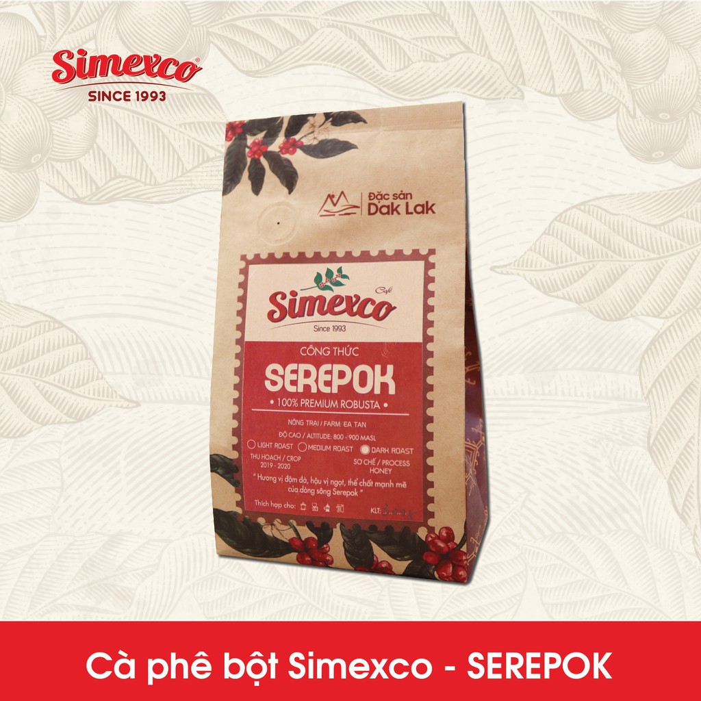 Cà phê bột Simexco cao cấp - Cà phê rang xay theo công thức Serepok 300gr