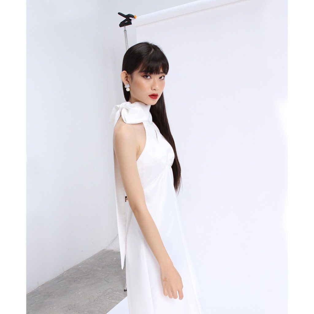 [ Hàng thiết kế ] Đầm cổ yếm hở lưng - Ivory Dress