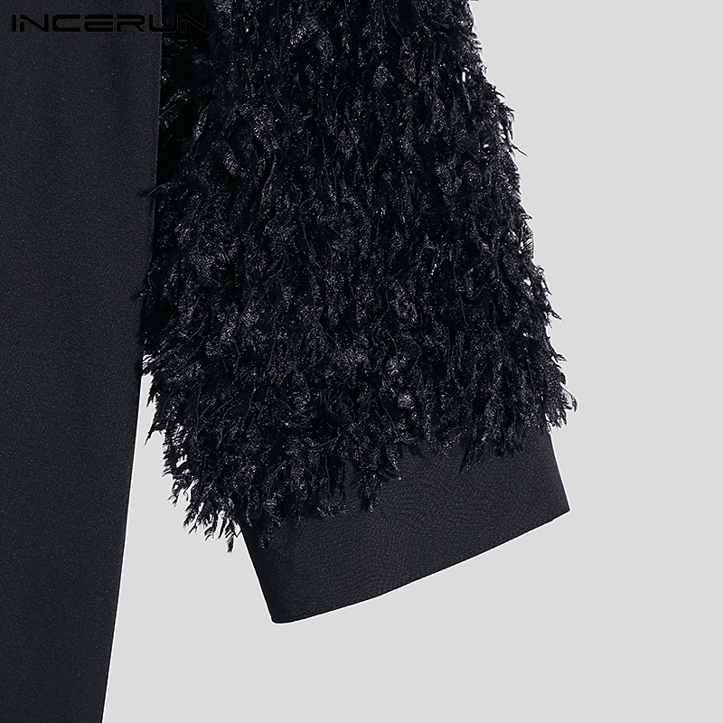 Áo kiểu INCERUN tay lửng đính tua rua xuyên thấu