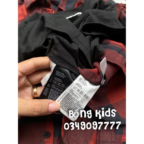 Set 2 Áo Bé Trai Sơ Mi Kèm Áo Thun Hô Đỏ/Đen HaM