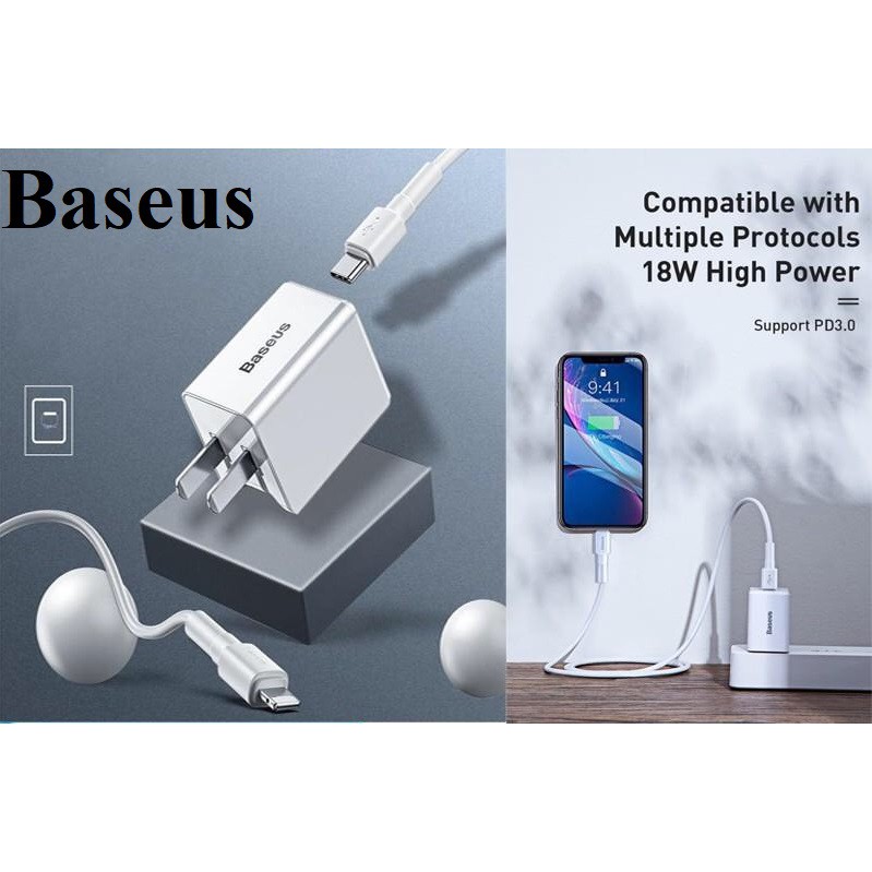 [Mã ELFLASH3 hoàn 10K xu đơn 20K] Bộ sạc nhanh iphone chuẩn PD 18w Baseus chính hãng- FREE SHIP | BigBuy360 - bigbuy360.vn