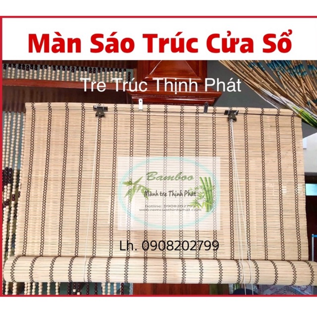 Màn sáo tre trúc che nắng cửa sổ, mành tre trang trí nhà tre, cafe, nhà gỗ, nhà cổ. Làm theo kích thước.