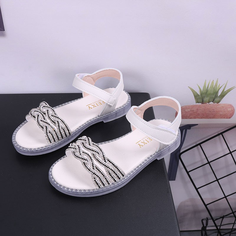 sandal bé gái size 31-36 dây kim sa bện siêu xinh