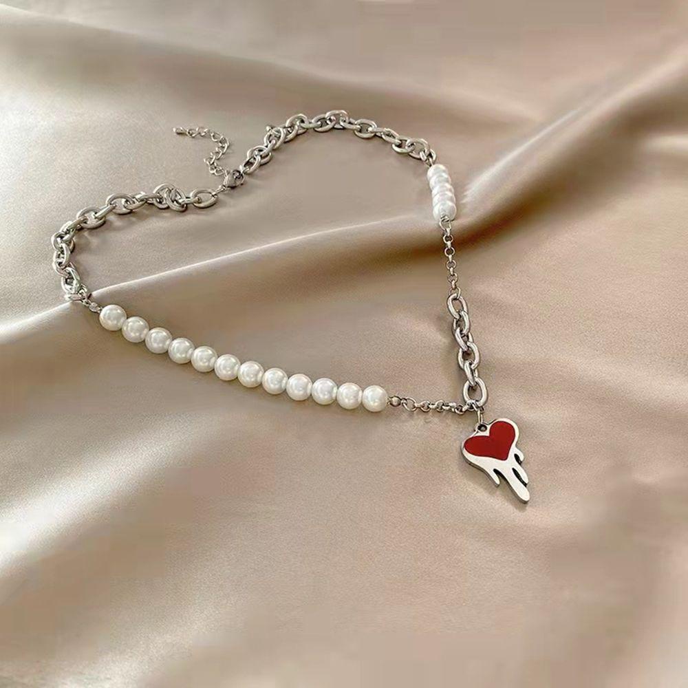 VANES1 Vòng Cổ Choker Hình Trái Tim Phong Cách Hip Hop Hàn Quốc Thời Trang Cho Nữ