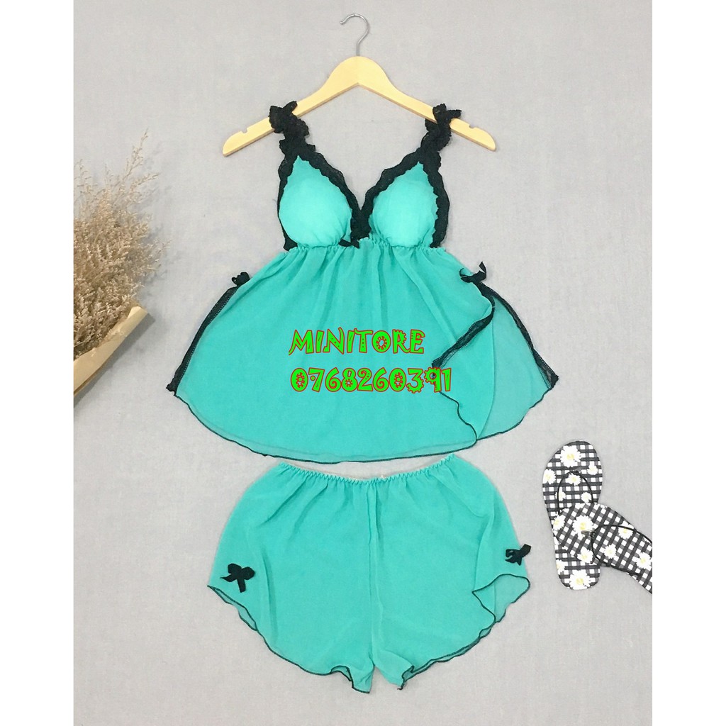 [FREESIZE DƯỚI 60KG] ĐỒ NGỦ VOAN MỎNG CÓ MÚT 2 DÂY BÈO, VẢI MỀM MÁT PHÙ HỢP MẶC NGỦ NHIỀU MÀU - Bộ voan mút dây bèo | BigBuy360 - bigbuy360.vn