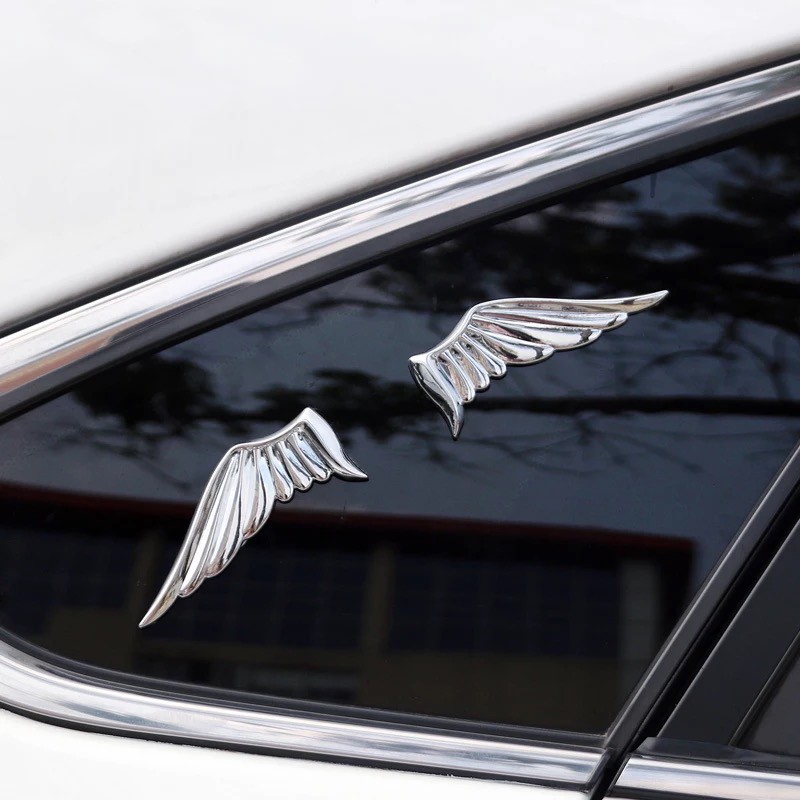 Miếng dán kim loại trang trí xe hơi hình đôi cánh thiên thần