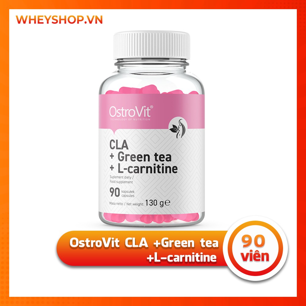 [ Giá Rẻ ] Thực Phẩm Bổ Sung Giảm Mỡ Tự Nhiên Ostrovit CLA+Green Tea+L-Carnitine 90 Viên