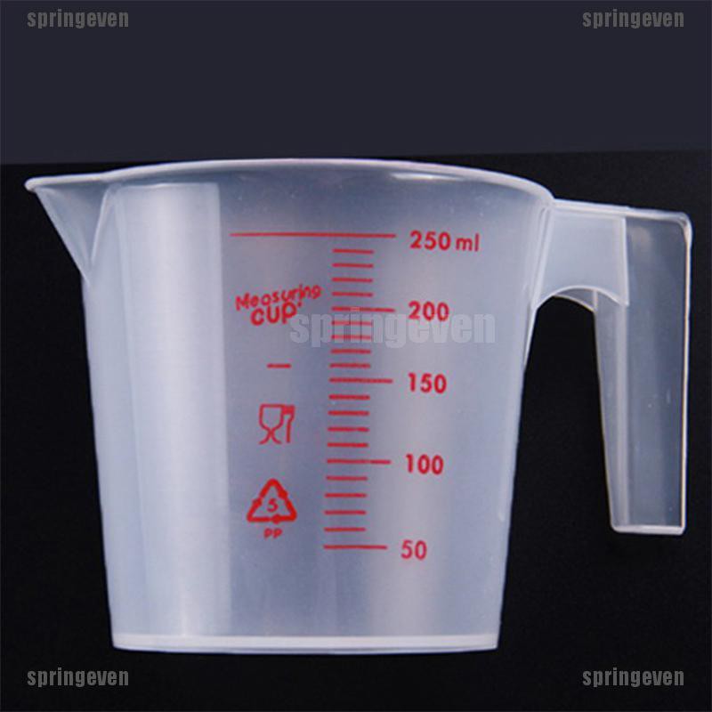 Cốc Đong Dung Dịch Bằng Nhựa Trong Suốt Có Tay Cầm 250ml Tiện Dụng Cho Nhà Bếp