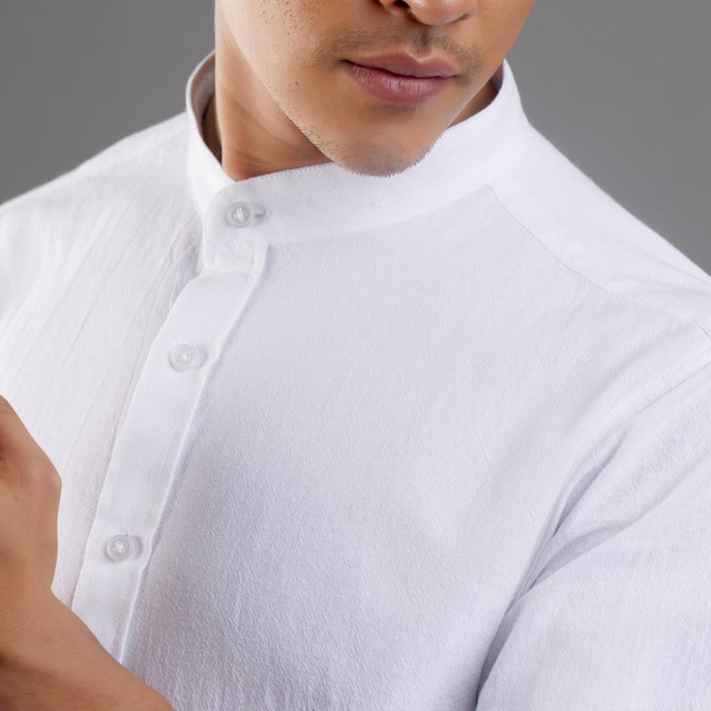 Áo sơ mi Đũi cổ tàu Galvin chất cotton đũi co giãn mát mịn chống nhăn co giãn SMGV135 - Leo Vatino | BigBuy360 - bigbuy360.vn