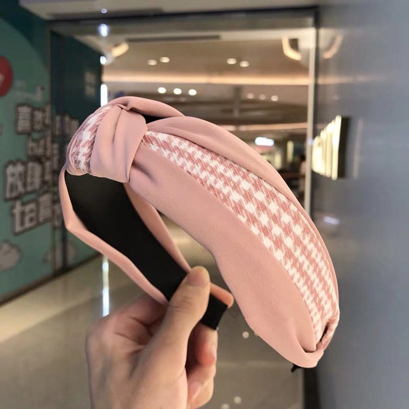 Băng Đô Bản Rộng Họa Tiết Kẻ Sọc Phong Cách Hàn Quốc Thời Trang Mới