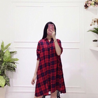 Đầm suông bi caro