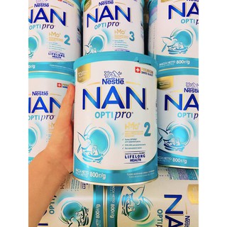 Sữa bột nestle nan optipro số 1,2,3 hmo hộp 800g
