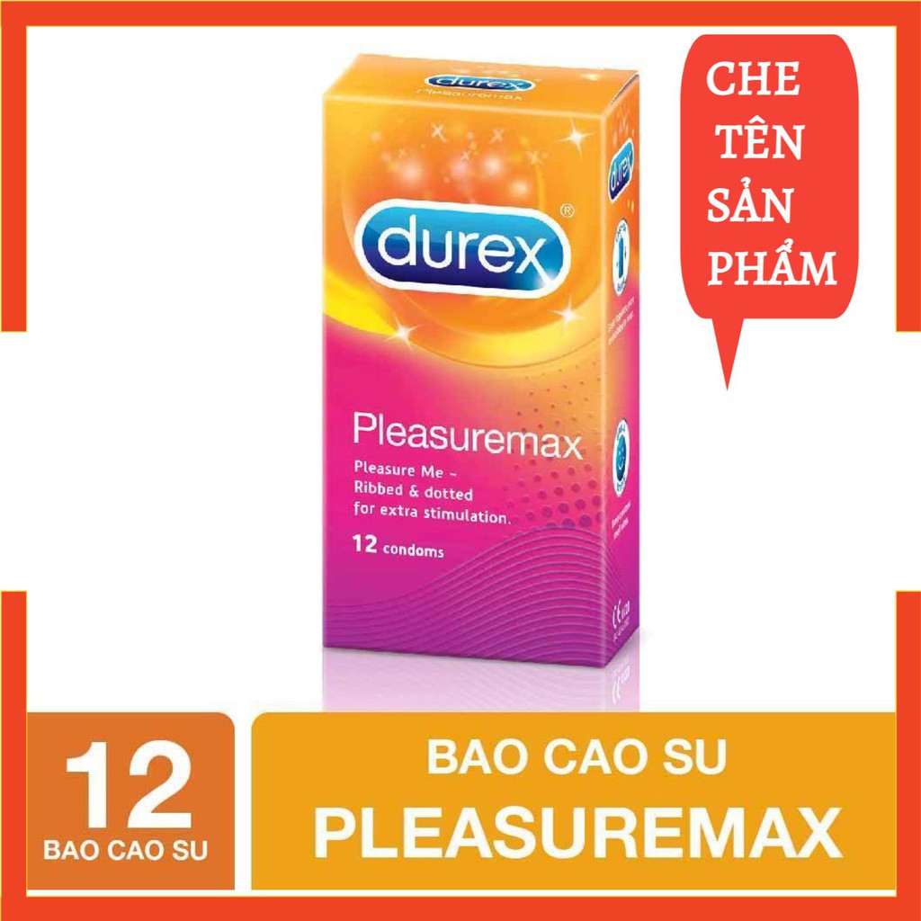 (Freeship 50K) Bao Cao Su Durex Pleasuremax gân gai hộp 12 chiếc