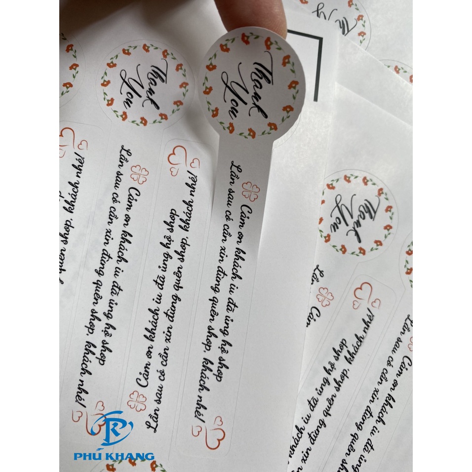 104 Sticker  "cám ơn" hình khóa vừa niêm phong vừa cám ơn những khách hàng thân iu