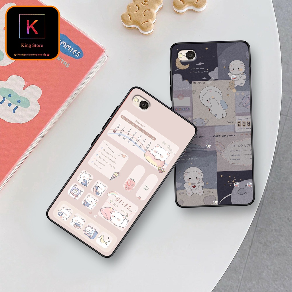 Ốp lưng Xiaomi Redmi 4 - Redmi 4A - Redmi 4X - Ốp in hình thỏ con dễ thương - Lưng nhám Viền  TPU cao cấp