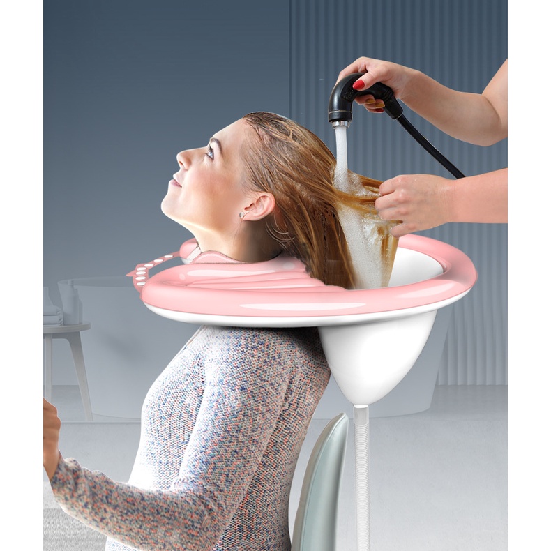 Chậu gội đầu bơm hơi siêu nhẹ cho bà bầu, người già  và trẻ em. Máng gội đầu tại nhà bơm hơi siêu nhẹ tiện lợi