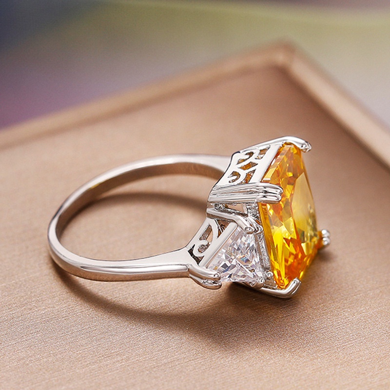 Nhẫn Đính Đá Zircon Màu Sắc Sang Trọng Thời Trang Cho Nữ