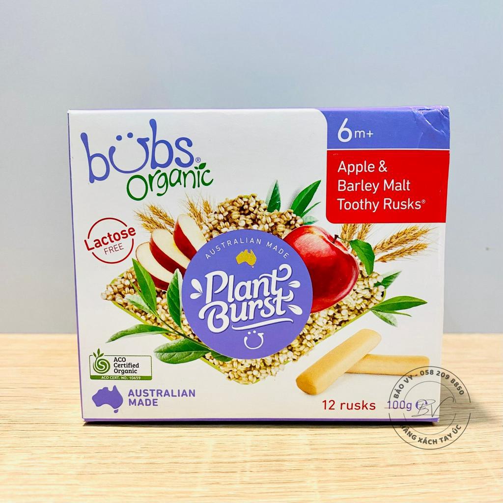 Bánh Gặm Nướu Bubs Organic Vị Táo, Lúa Mạch Cho Trẻ Đang Mọc Răng