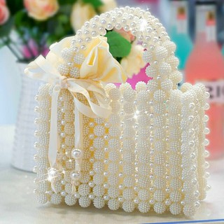 Túi xách ngọc trai kết hạt cườm handmade siêu sang cho nữ