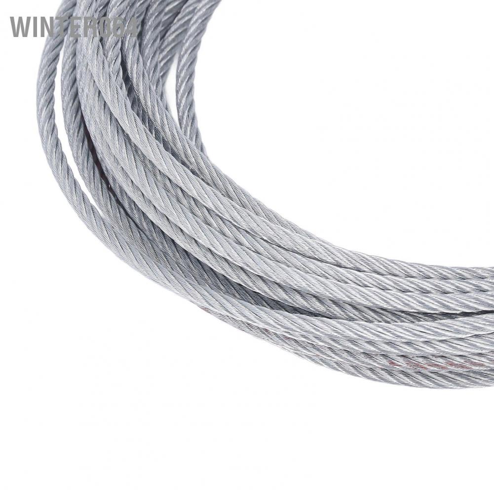 Dây tời cáp 4mmx12m 2000LBS Độ bền thay thế bằng thép không gỉ mạ kẽm Winter064